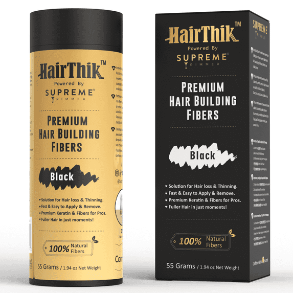 HairThik Hair Building Fibers - Instantly Fill in Fine or Thinning Hair for Thicker, Fuller-Looking Hair for Men & Women – Hair Thinning & Balding Solution | 55 Grams