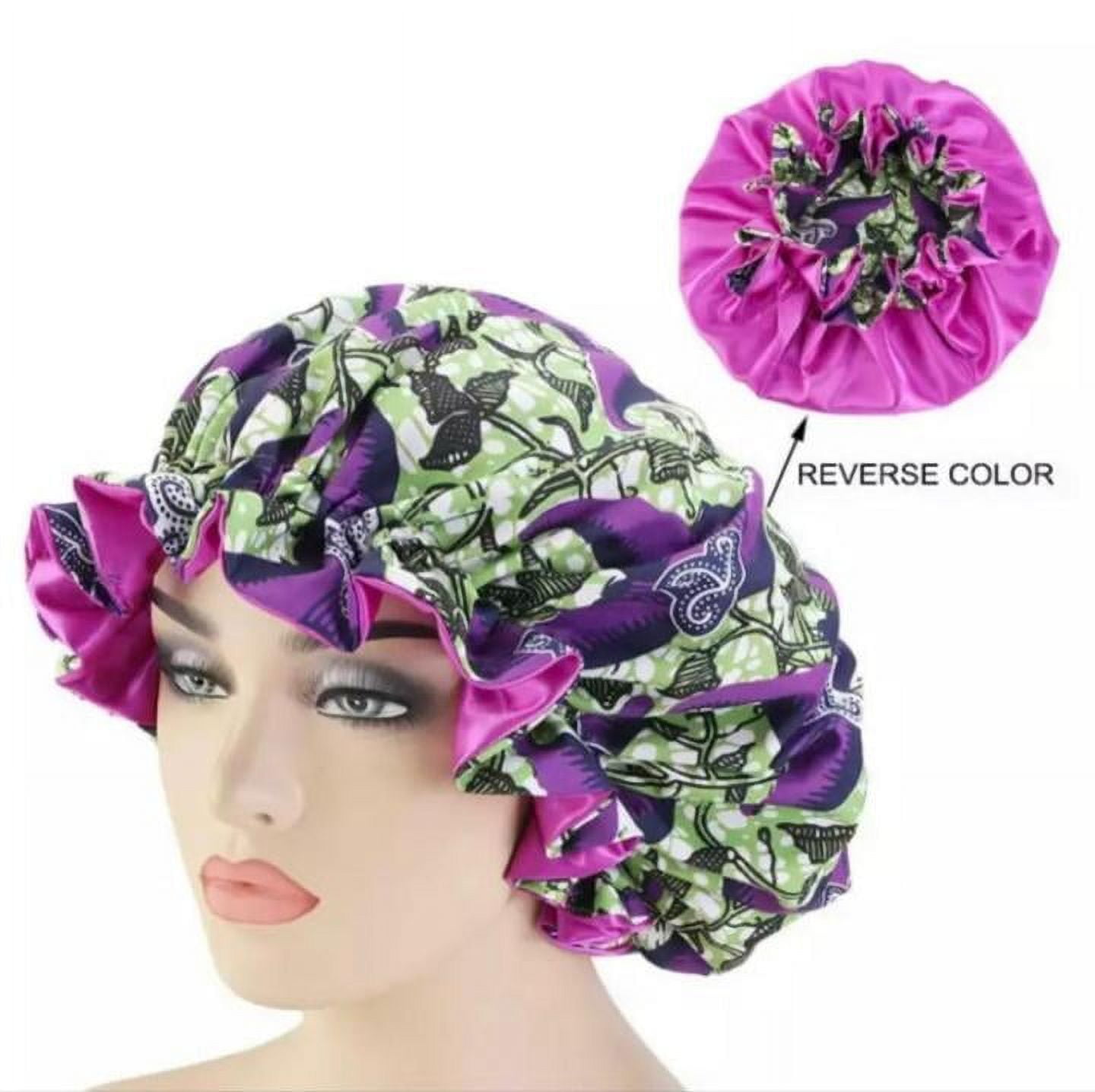 HairVillas Hair Styling Bonnet Double Sided Reversible Satin Bonnets Sleeping Cap Hair Styling Caps Headwear