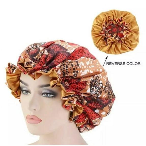 HairVillas Hair Styling Bonnet Double Sided Reversible Satin Bonnets Sleeping Cap Hair Styling Caps Headwear