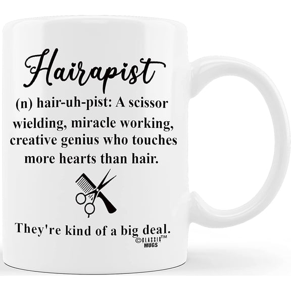 Hairapist Miracle Worker Mug Funny Hairstylist & Hairdresser Gift, Rude Thank You Present for Hairdressers, Novelty Birthday or Christmas Gift for Hairstylists