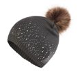 thumbnail image 1 of Hairball Hat Knitting Baby Cap Hemming Rhinestone Winter Cute Wool Keep Warm Kids Hat Toddler Girls Winter Hats, 1 of 4