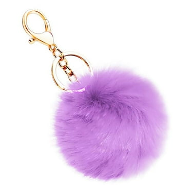 Hairball Keychain Key Chain Metal Pendant Ball Key Chain Bag Plush Car Key Ring Automobile Metal Key Pendant