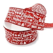 Hairbow Center Christmas Multi-color Polyester Text Clip Art Wired Ribbon, 75' x 2.5"