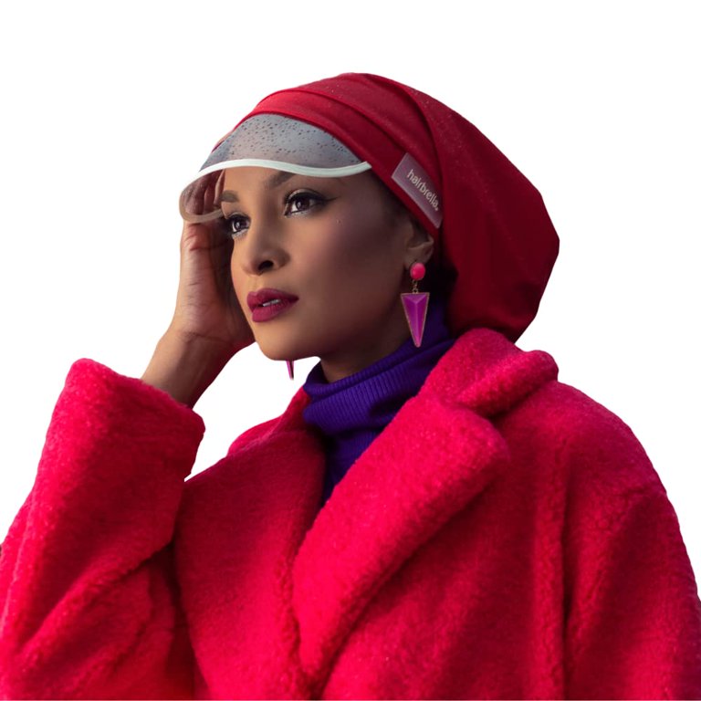 Satin Lined Rain Cap For Hair Satin Lined Hat Hairbrella XL Satin