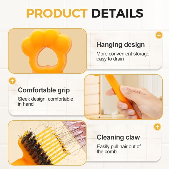 Hairbrush Cleaner Tool Comb Pick Portable Brush Cleaning Rake Travel
