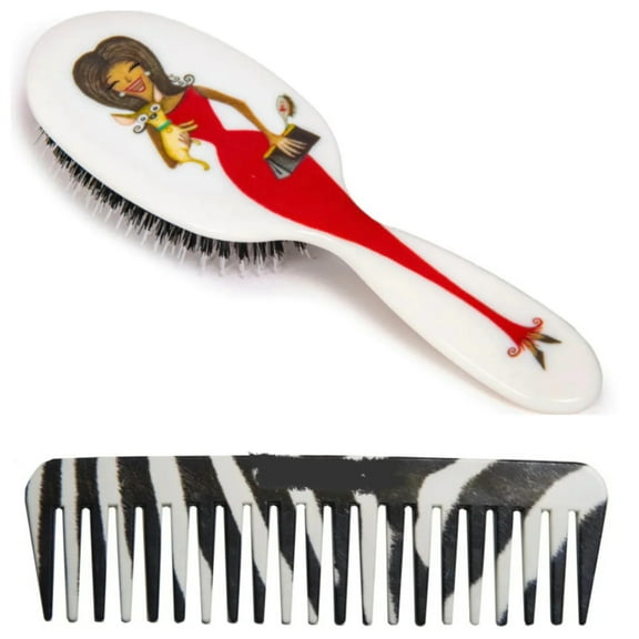 Hairbrush and Comb Set: "Miss Rosanna" Hairbrush and Comb Set: "Miss Rosanna"