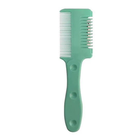 Haircut Razor Comb, Dual-Sided Razor, Haircut Razor Comb Hair Cutting Comb, Hair Styling Razor Scissors Comb for Salon & Home Styling Split Ends - Green