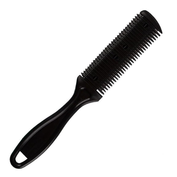 Haircut Razor Comb Hair Cutting Comb, Haircut Razor Comb, Dual-Sided Razor, Hair Styling Razor Scissors Comb for Salon & Home Styling Split Ends - Black