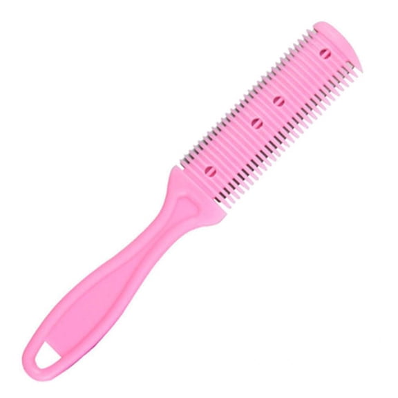 Haircut Razor Comb Hair Cutting Comb, Haircut Razor Comb, Dual-Sided Razor, Hair Styling Razor Scissors Comb for Salon & Home Styling Split Ends - Pink