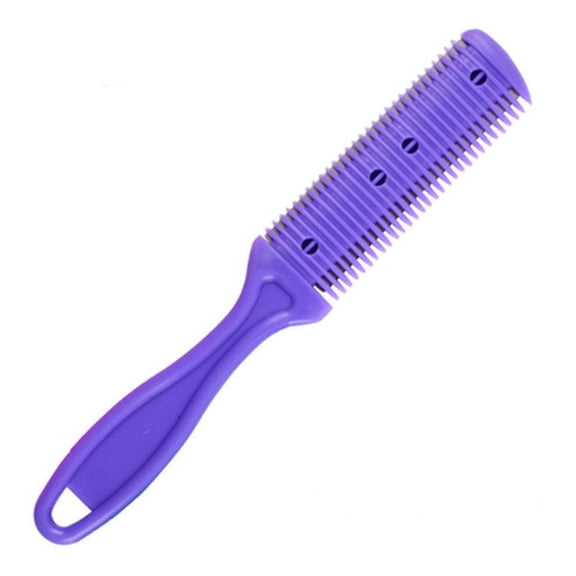 Haircut Razor Comb Hair Cutting Comb, Haircut Razor Comb, Dual-Sided Razor, Hair Styling Razor Scissors Comb for Salon & Home Styling Split Ends - Purple