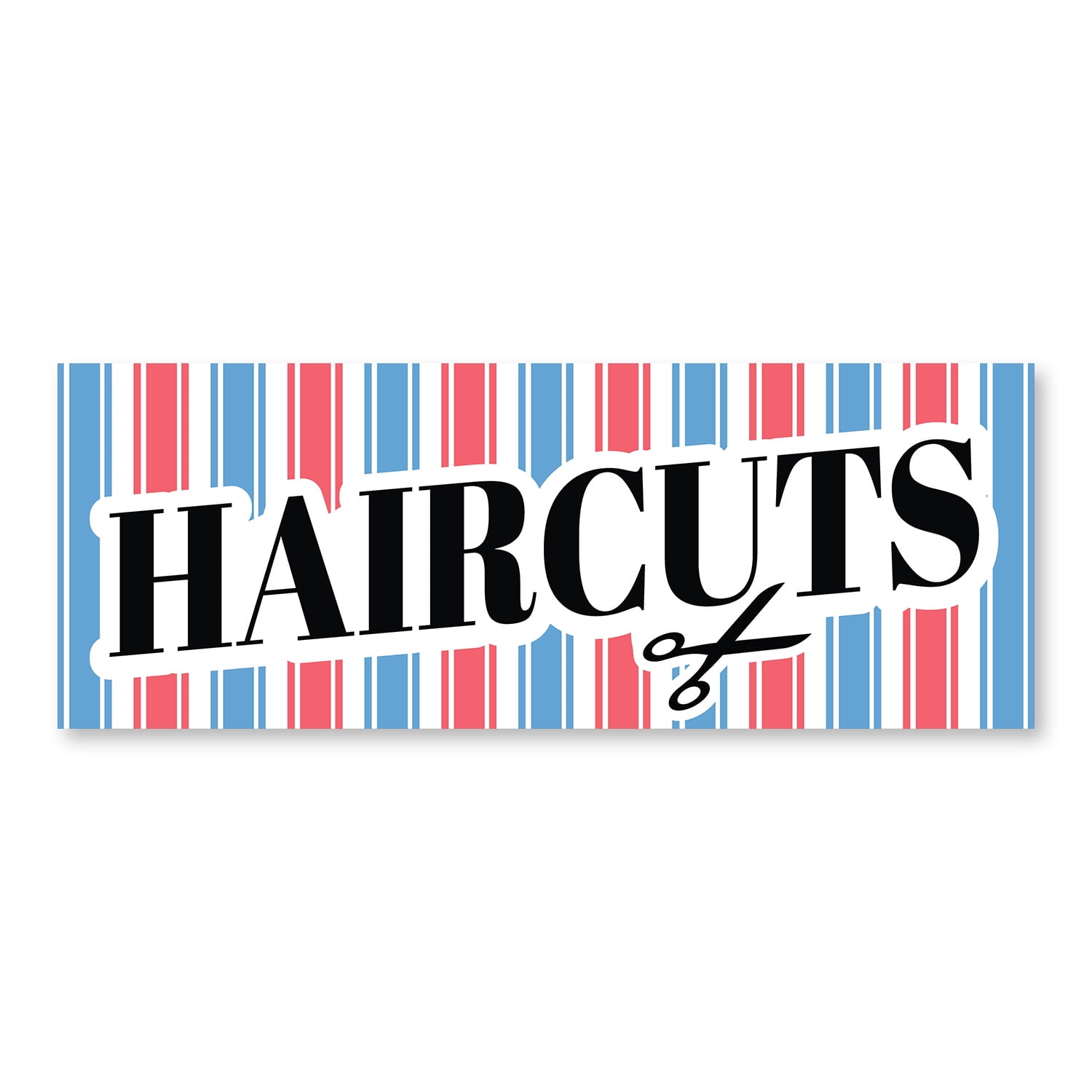 Haircuts 24" x 9" Decal Advertise Your Business All Weather Can