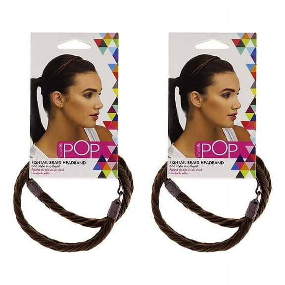Hairdo Pop Fishtail Braid Headband - R10 Chestnut - Pack of 2, 1 Pc