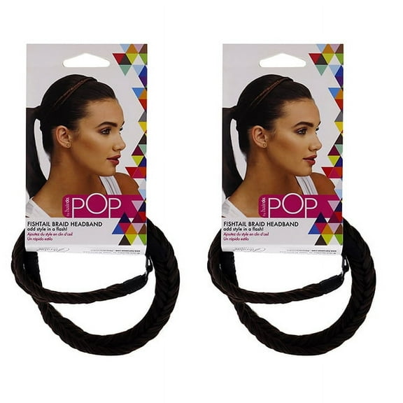 Hairdo Pop Fishtail Braid Headband - R6 Dark Chocolate - Pack of 2 Hair Band 1 Pc
