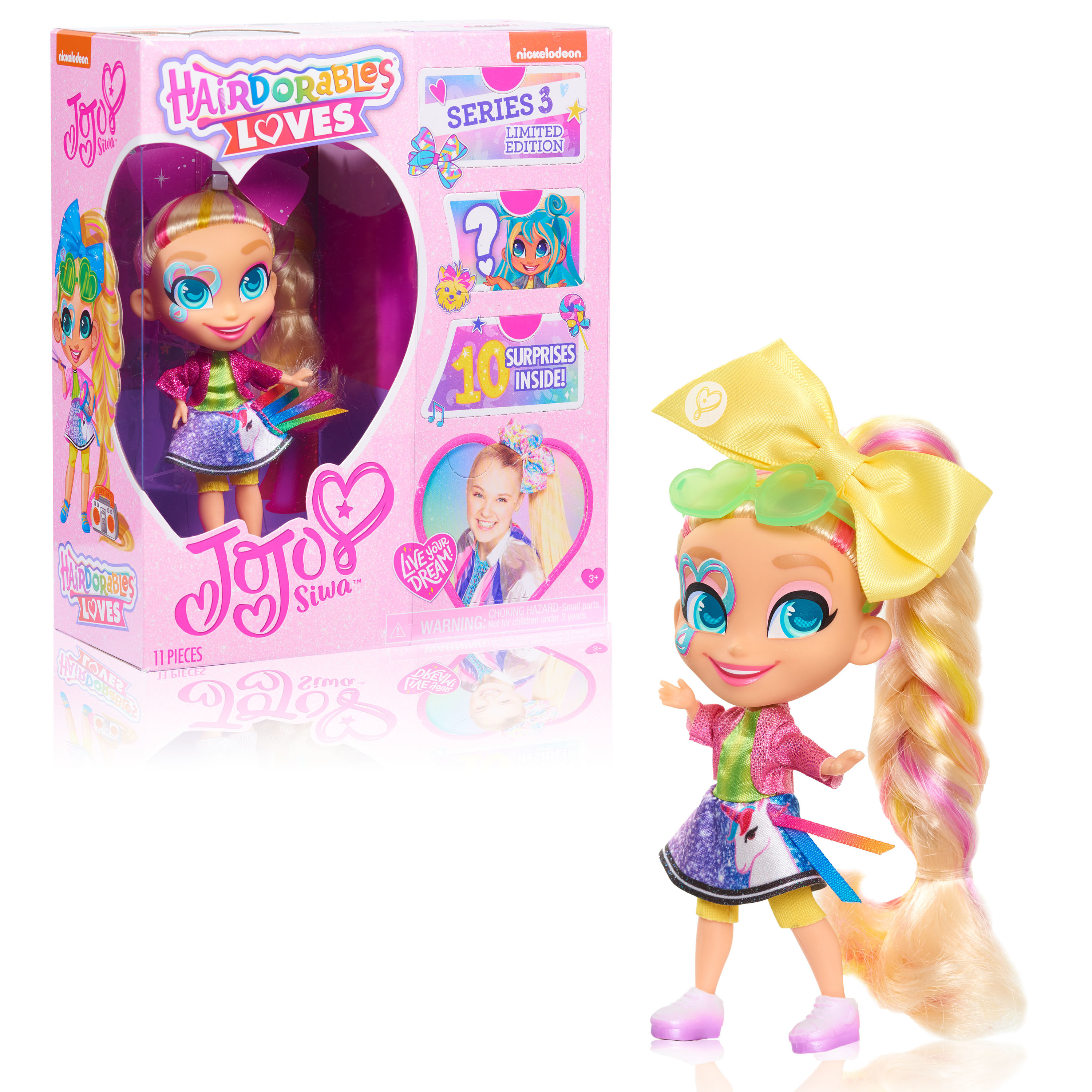 Hairdorables Loves JoJo Siwa, Unicorn Surprise, Includes 10 Surprise Accessories,  Kids Toys for Ages 3 Up, Gifts and Presents - image 1 of 3