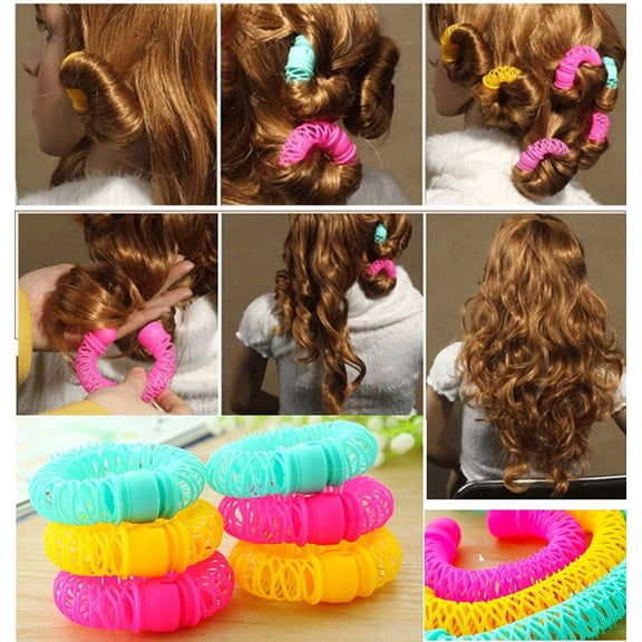 Hairdress Magic Bendy Hair Styling Roller Curler Spiral Curls DIY Tool 8 Pcs