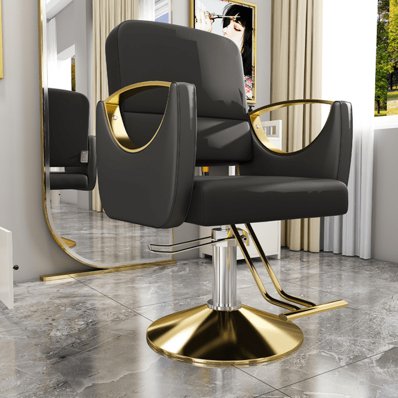 Hairdresser Barber Salon Chair,Capacity 330Lbs-with Heavy Duty Hydraulic Pump,360° Swivel-Professional Barber Stylist Chair with Pump,Non-Tilting Hairdressing Chair for Barbershop,Home Hairdres