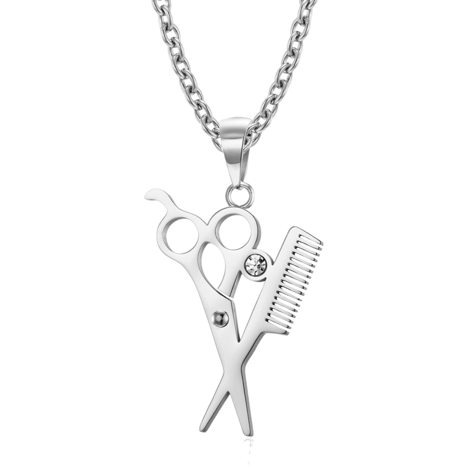 Hairdresser Hair Dryer Scissors Comb Charm Keychain Hairdressing Key