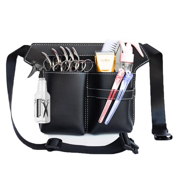 Hairdresser Scissor Bag,Salon Professional Barber PU Leather Waist Pouch Holder Case Make up Kit Barber Tool Pouch Hair