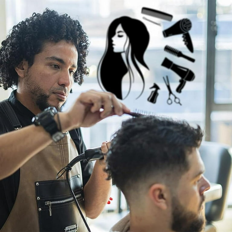 Vinyl Decal Beauty Salon Decor Hair Stylist Tools Barber Style