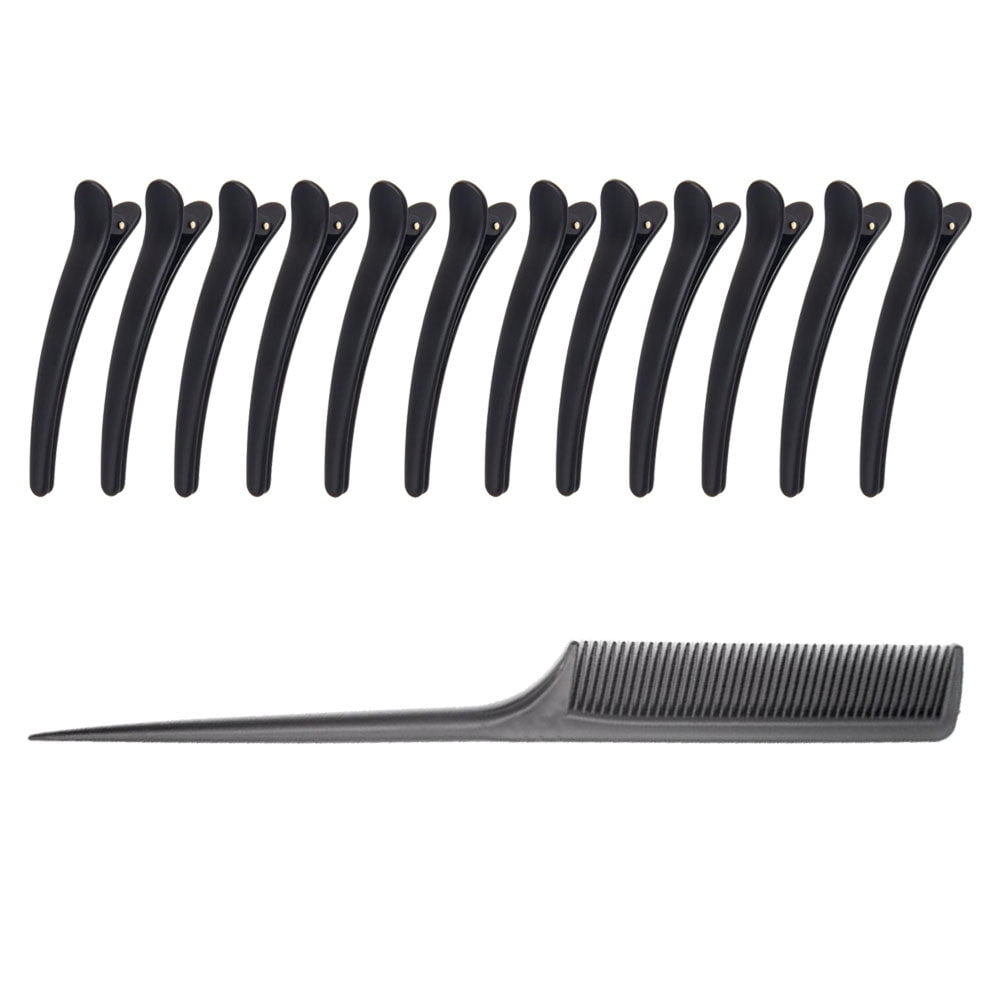 Hairdressing Hair Clips 13pcs Hairdressing Hair Clips and Comb Duckbill Clips Hair Partition