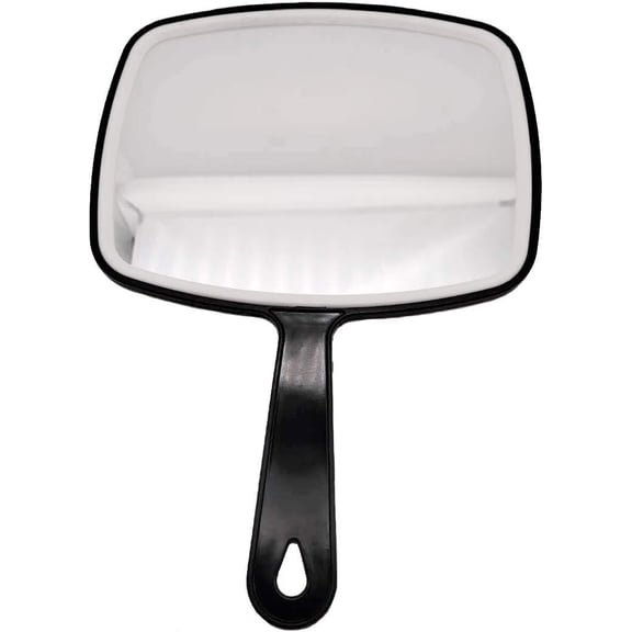 Hairdressing Hand Mirror, Handheld Mirror ABS Frame Professional Handheld Salon Barbers Hairdressers Paddle Mirror Tool with Handle (1 Pcs)