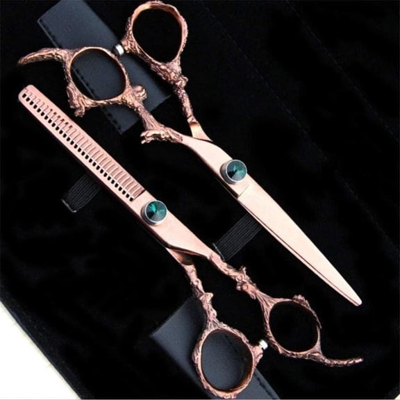 Hairdressing Scissors Rose Gold Hair Scissors Kit Hair Scissors Hair Cutting Professional Kit for Barber Stylist 6 inch