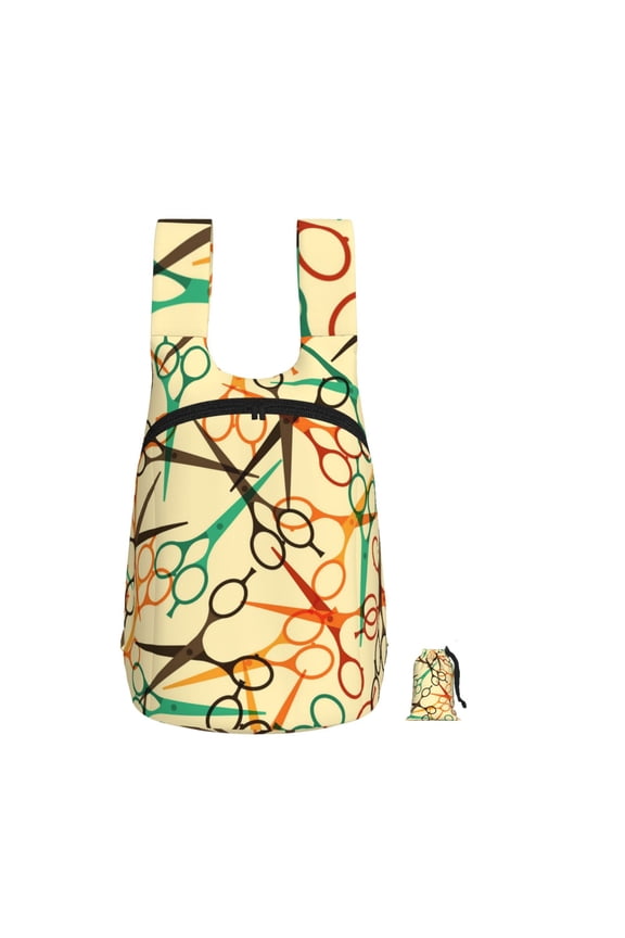 Hairdressing Tools Retro Scissors Salon Foldable Storage Backpack Lightweight Packable Travel Daypack for Shopping Commuting Hiking