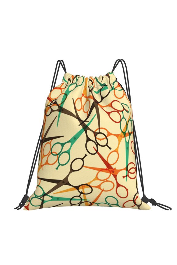 Hairdressing Tools Retro Scissors Salon Large Drawstring Backpack Casual Cinch Sack Bag Backpack for Sports Hiking Travel Gym