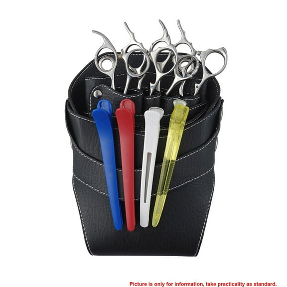 Hairdressing tool bag,With Waist Belt Scissor Pouch Rivet Barber Scissor Pouch Clips With Waist Leather Barber Scissor Rivet Clips With Pouch Rivet Clips Kidjoy Dsfen Tool Eryue Leather Black