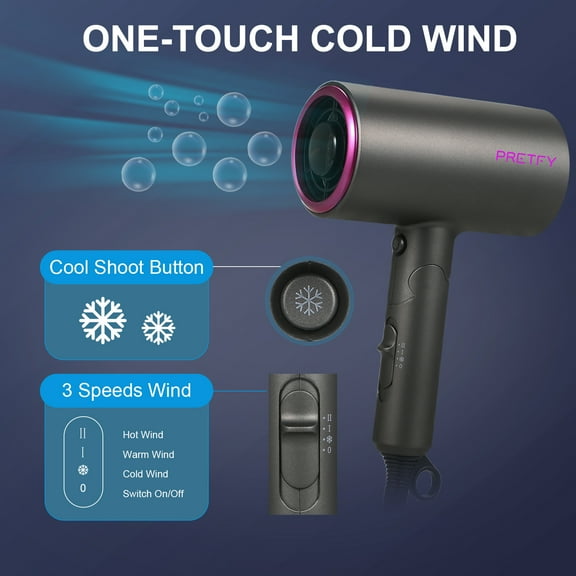 Hairdryers,Low Noise Hair Dryer Professional Ionic Hair Hair Salon Dryer Wind Hair With Diffuser Blow Dryer Wind Hair Hair Speed/cold Salon Use Ionic With 2 Speeds 3 And Dryer Tools Hair