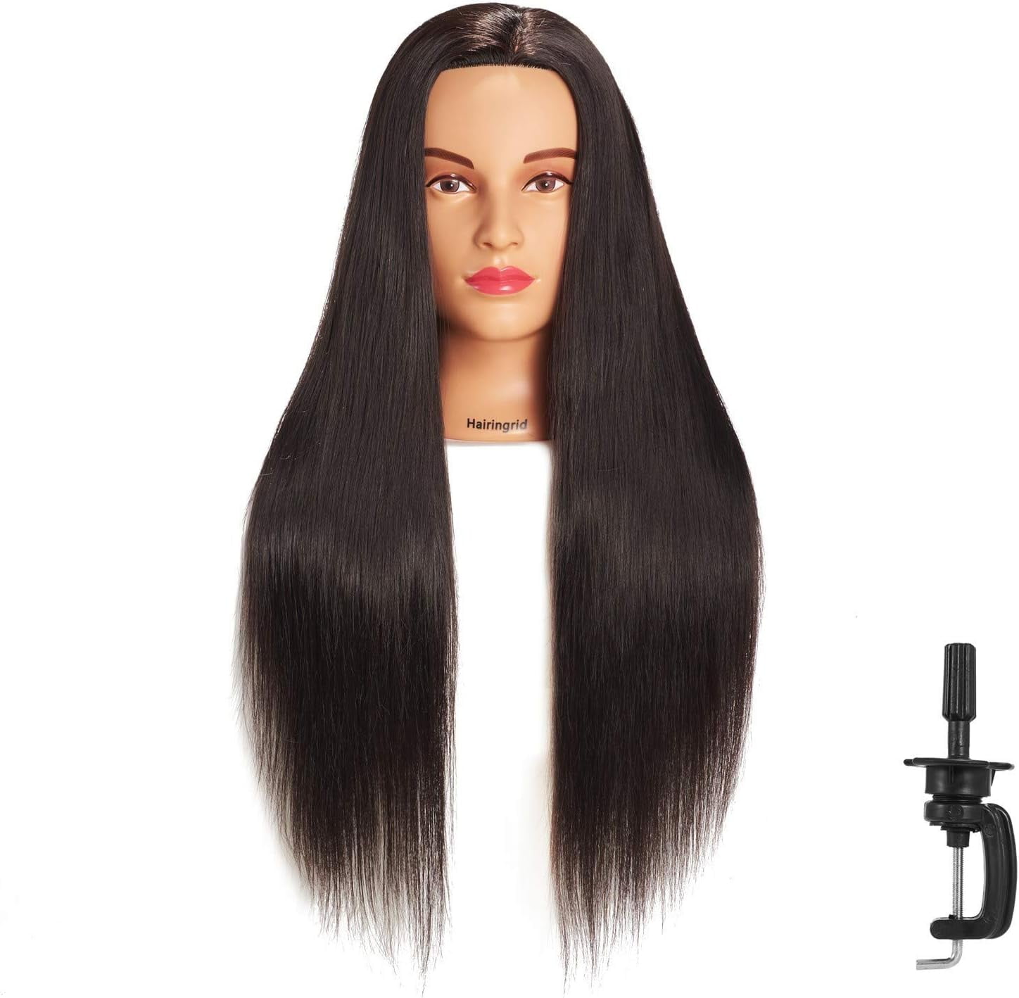 18'' Mannequin Head Remy Human Hair Styling Training Head Dolls Practice  w/Stand