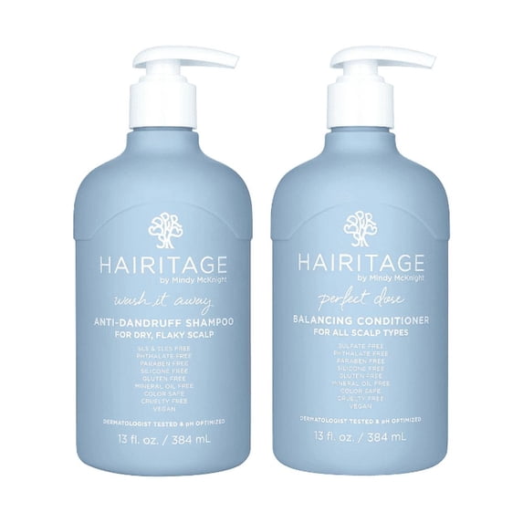Hairitage Anti-Dandruff Shampoo and Conditioner Treatment Set, 13 oz (Variety Pack)
