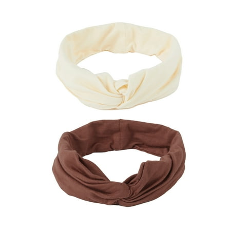 Hairitage Athletic Twist Headband – Ivory and Red Bronze, 2PC