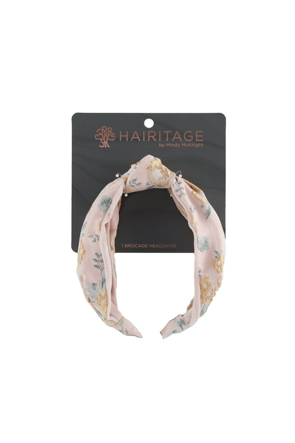 Brocade Headband for Women & Girls | Set of Non-Slip Hair Accessories for All Hair Types | Pink, 1PC