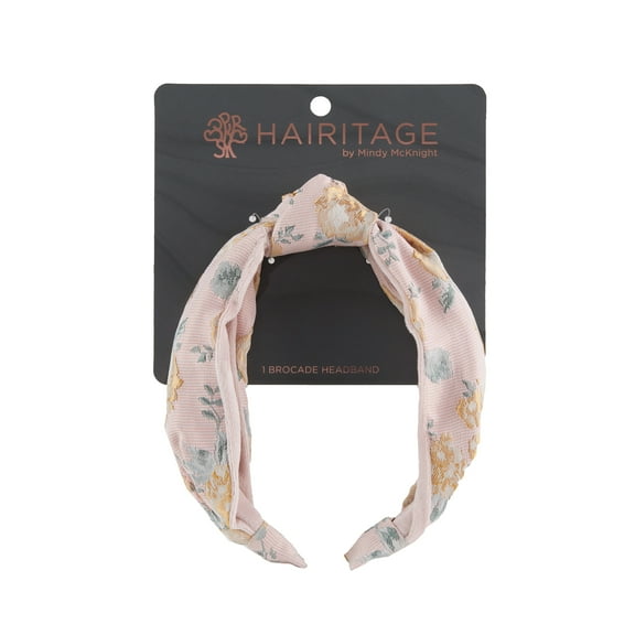 Hairitage Brocade Headband for Women & Girls | Set of Non-Slip Hair Accessories for All Hair Types | Pink, 1PC