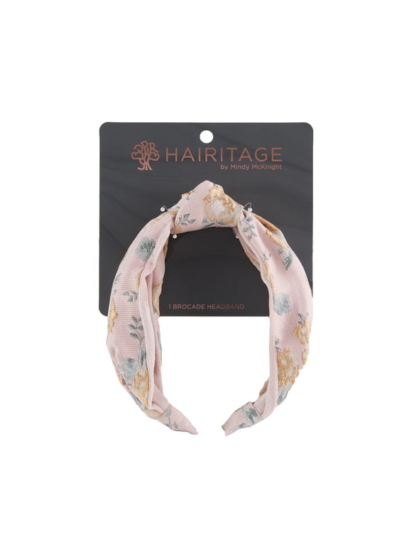 Brocade Headband for Women & Girls | Set of Non-Slip Hair Accessories for All Hair Types | Pink, 1PC