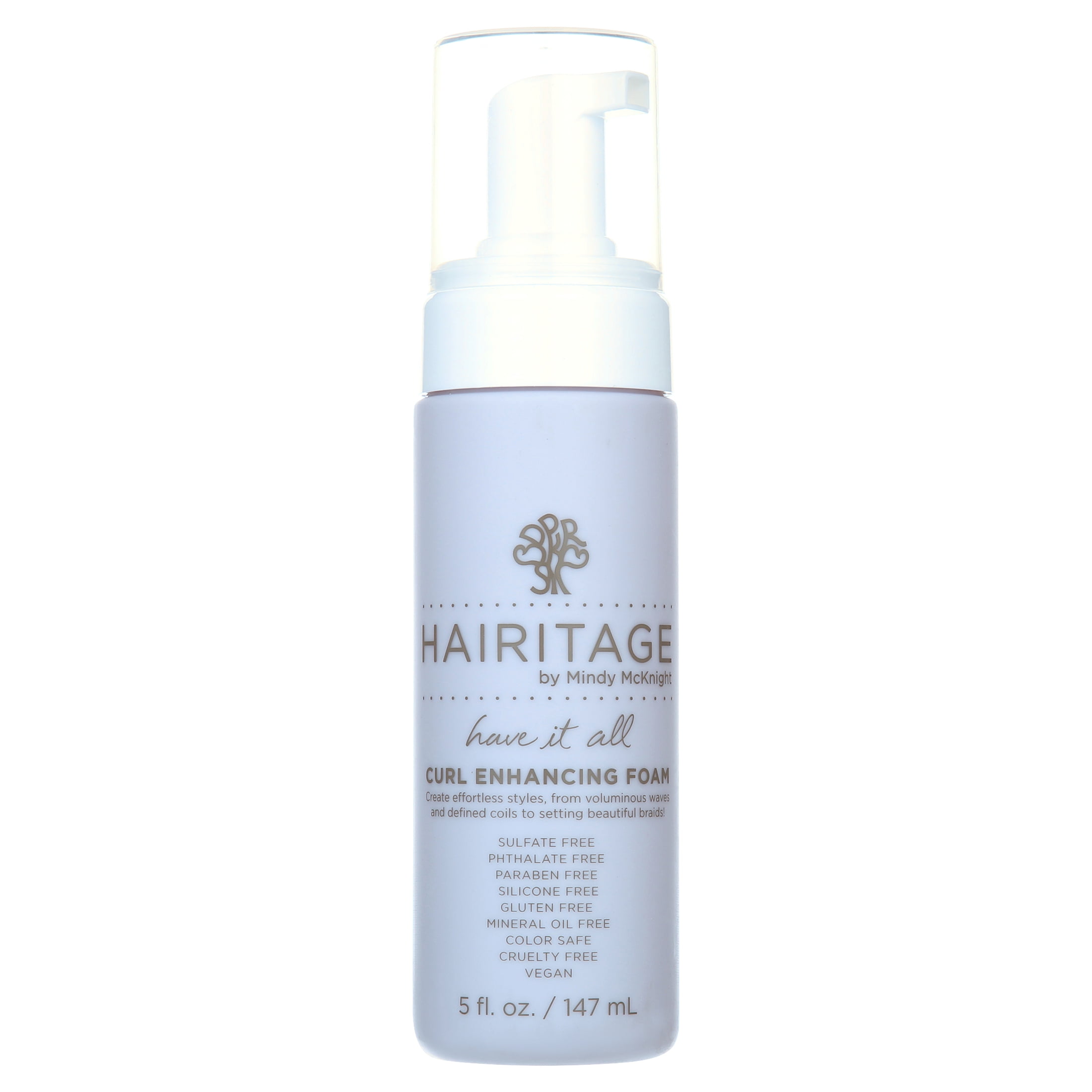 Hairitage Have It All Curl Enhancing Foam Mousse with Quinoa & Rice Protein for Frizz Control, 5 oz