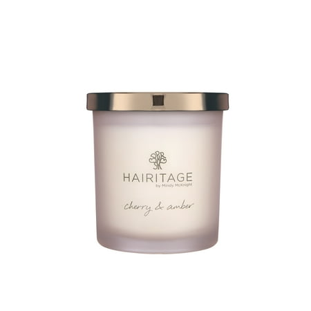 Hairitage Light Me Up Cherry & Amber Scented Candle | Cotton Wick & Soy Wax Blend, 7 oz
