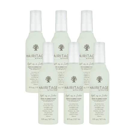 Hairitage Light as a Feather Detangling Leave-in Conditioner Spray, 6 fl oz (Pack of 6)