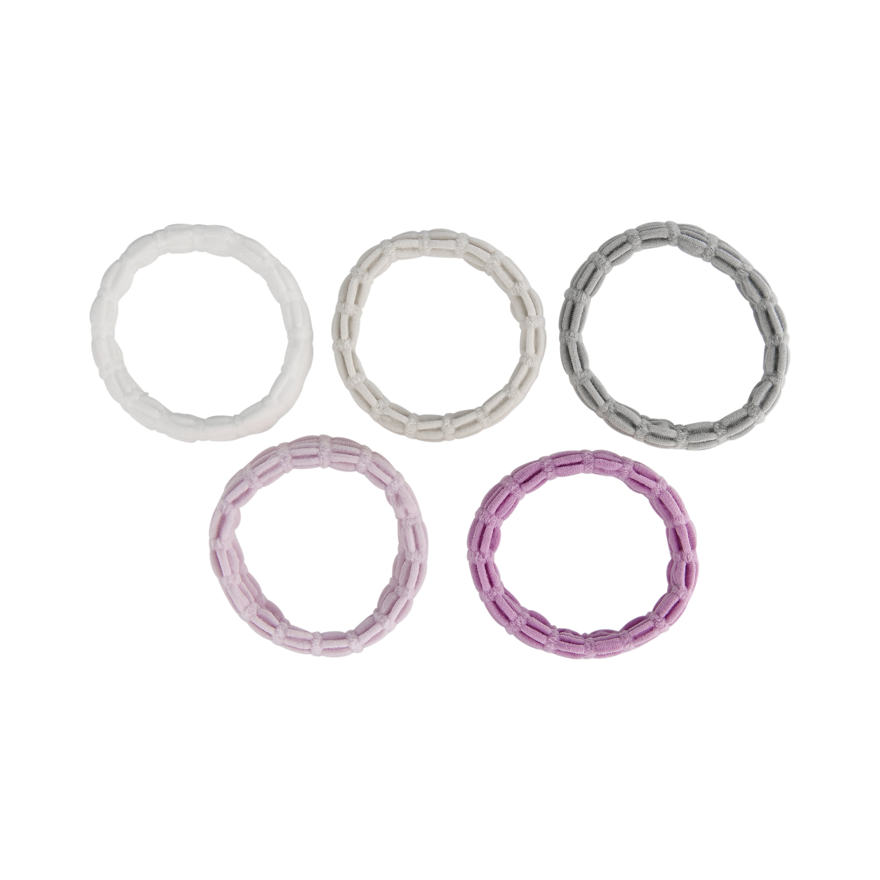 Hairitage Mesh Hair Scrunchies - Multi (White, Ivory, Gray, Lavender, Purple)