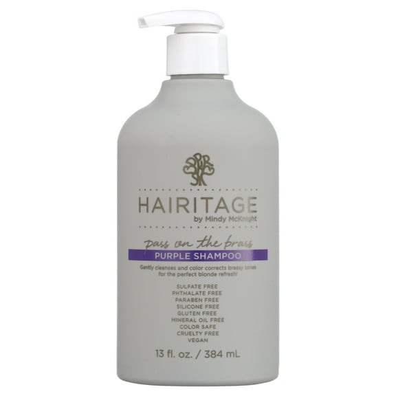 Hairitage Pass on the Brass Purple Shampoo with Jojoba Oil for Blonde & Color-Treated Hair, 13 oz