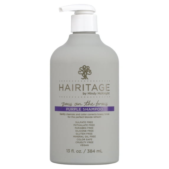 Hairitage Pass on the Brass Purple Shampoo with Jojoba Oil for Blonde & Color-Treated Hair, 13 oz