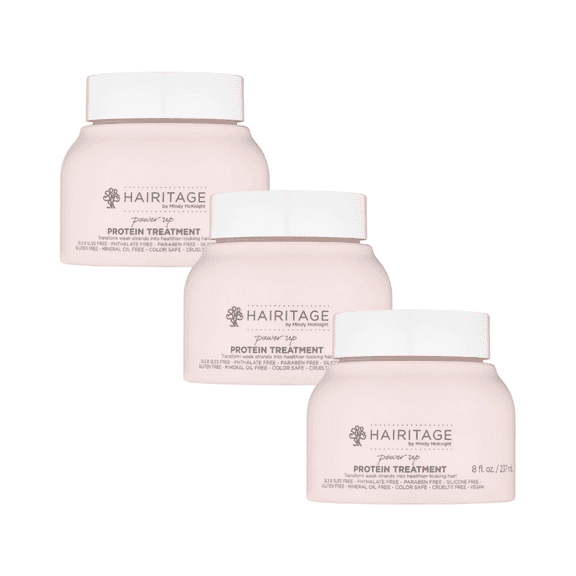 Hairitage Power Up Protein Treatment & Hair Mask, 8 fl oz (Pack of 3)