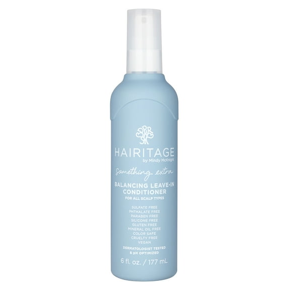 Hairitage Anti-Dandruff Scalp Balancing Leave-In Conditioner  for All Hair Types- Fragrance Free, 6 fl oz