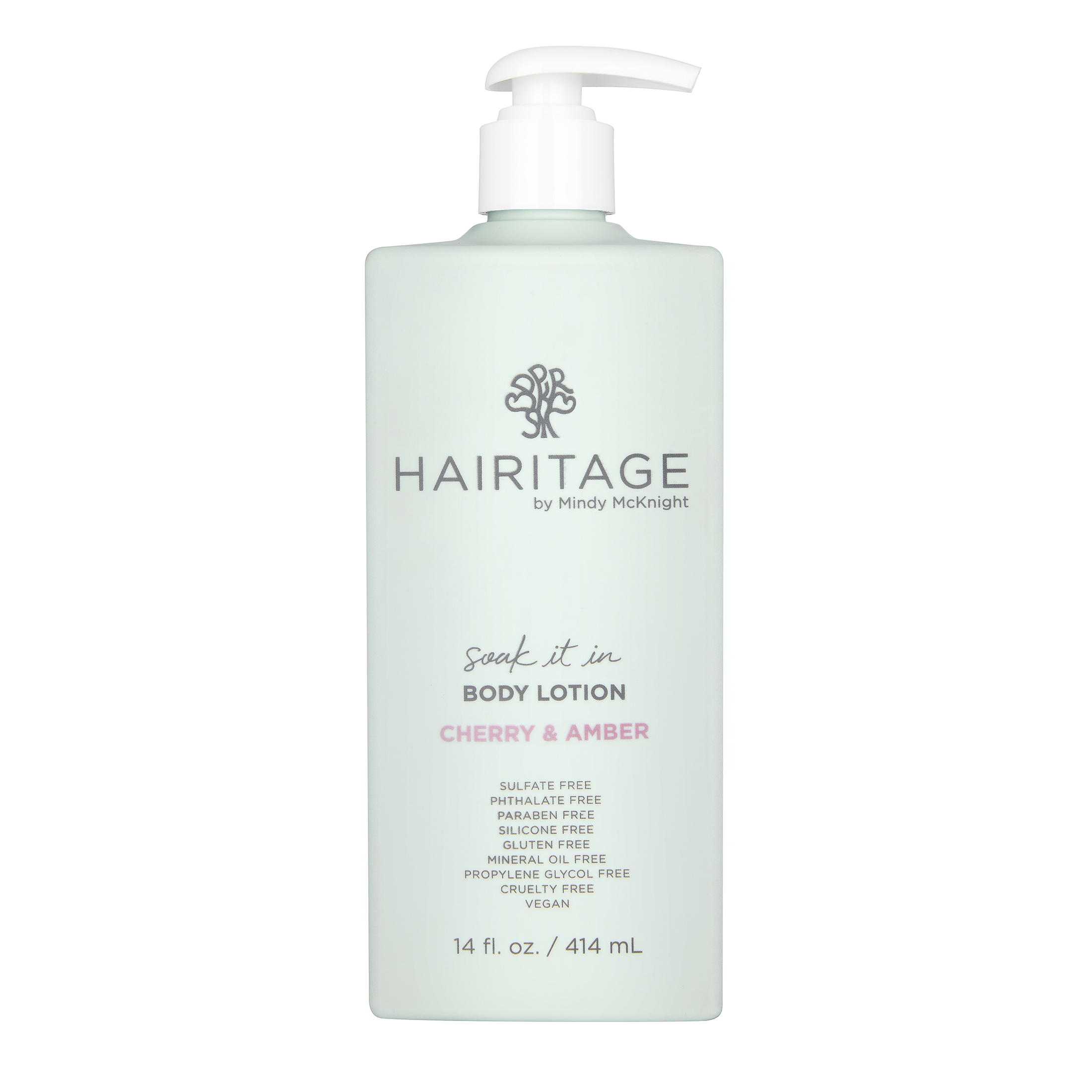Hairitage Soak it In Cherry & Amber Scented Body Lotion | Niacinamide, Jojoba Oil, & Avocado Oil for All Skin Types | Vetiver & Guaiac Wood Essential Oils, 14 fl. oz. - image 1 of 8