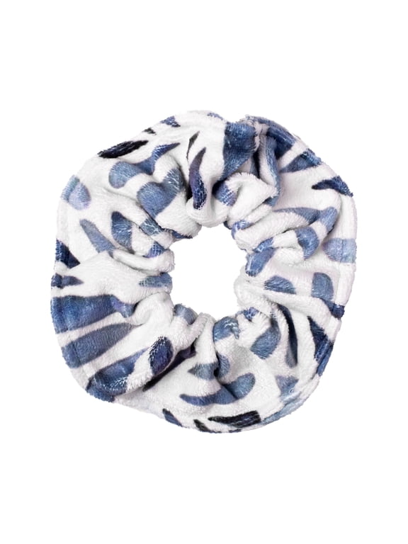 Soak It Up Absorbent Microfiber Towel Hair Scrunchie & Ponytail Holder, Cream & Blue