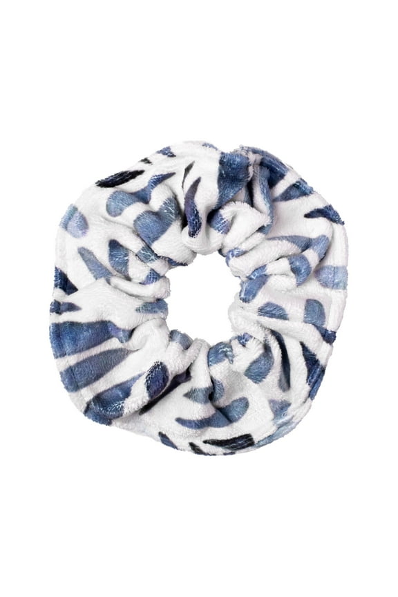 Soak It Up Absorbent Microfiber Towel Hair Scrunchie & Ponytail Holder, Cream & Blue