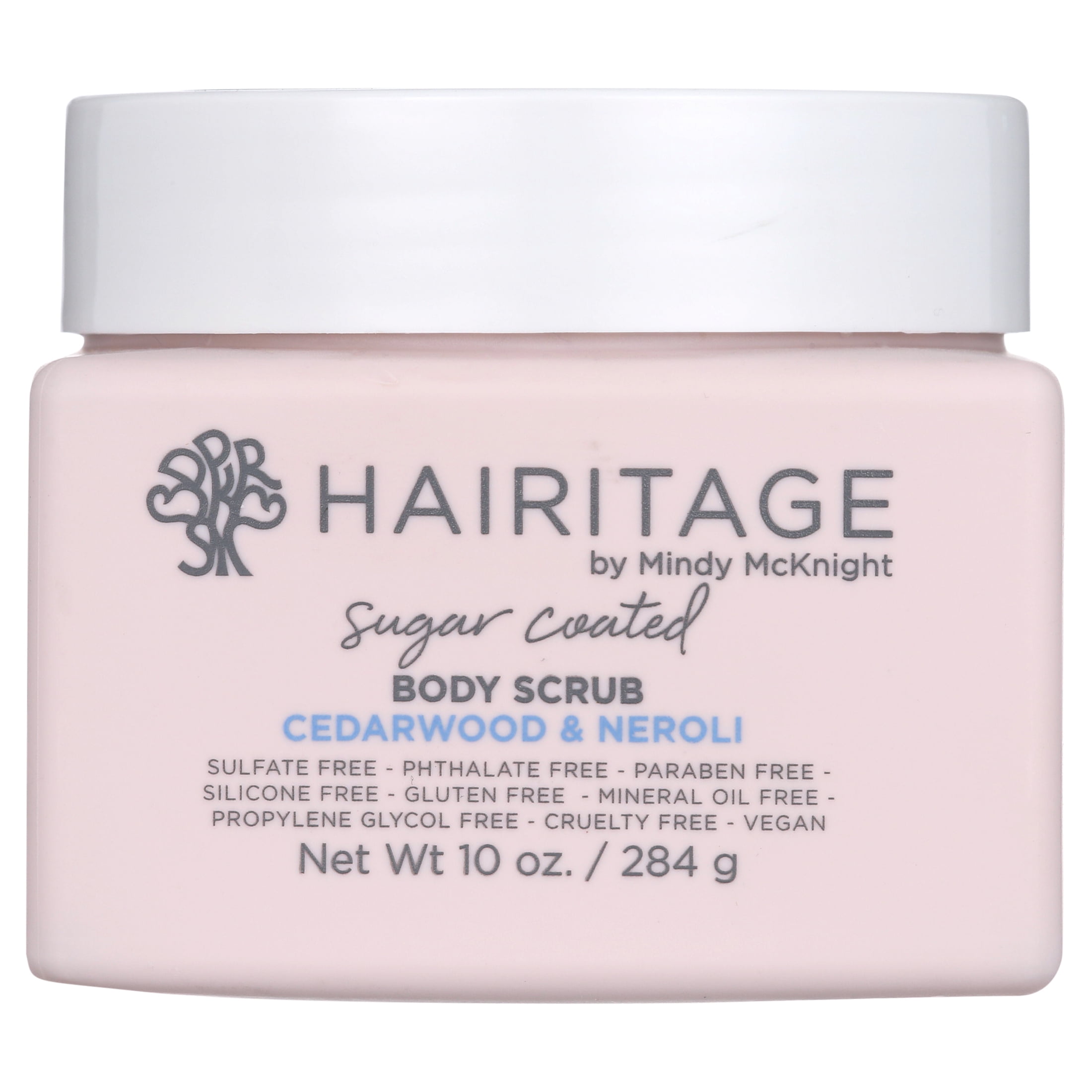 Hairitage Sugar Coated Cedarwood & Neroli Scented Exfoliating Body Scrub | Coconut Oil & Sweet Almond Oil for All Skin Types | Rosemary & Orange Essential Oils, 10 fl oz