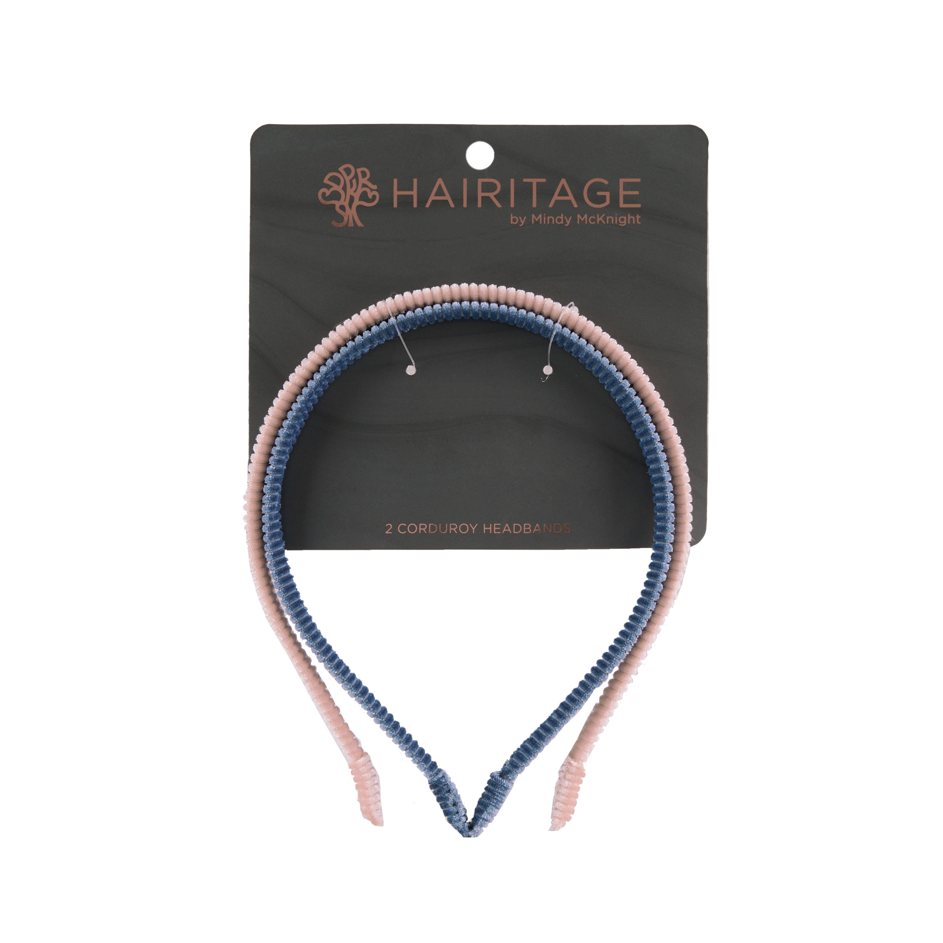 Hairitage Velvet Corduroy Headbands For Women & Girls | Set Of Non-Slip Hair Accessories For All Hair Types | Pink & Blue, 2PC
