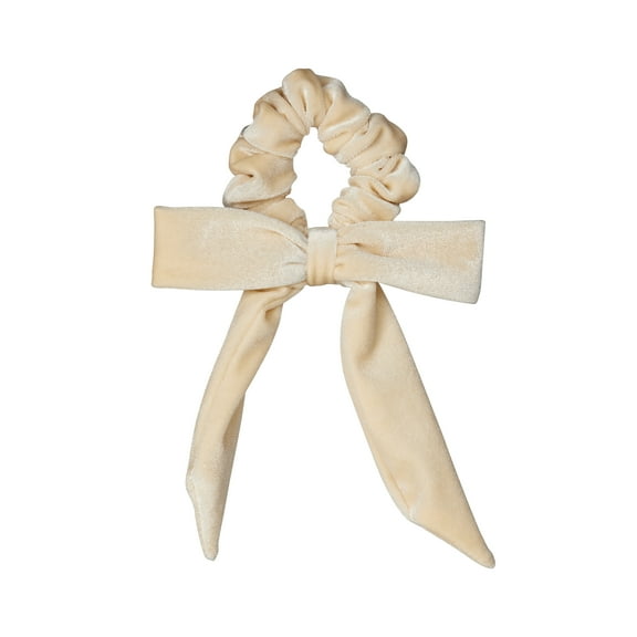 Hairitage Velvet Hair Bow Scrunchie Ivory, 1 PC